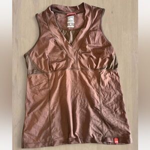 The North Face Brown V-Neck Sleeveless Active Tank Size L